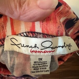 French Laundry Striped Red and Orange high low Skirt new with tag.